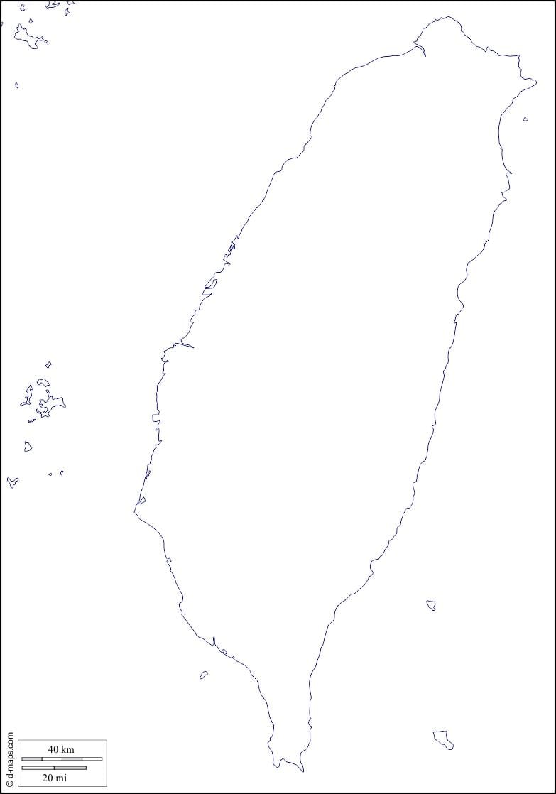 Kort af Taívan autt