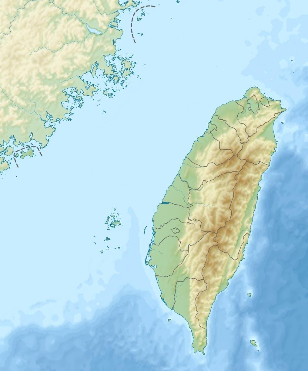 Kort af Taívan island