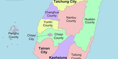 Kort af Taívan county 